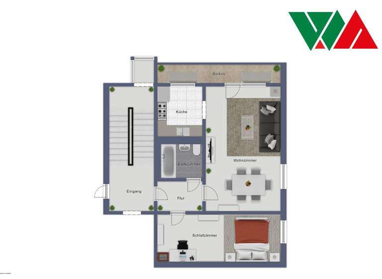 Wohnung zur Miete 314 € 2 Zimmer 47,5 m² EG Hans-Grade-Str. 33 Neu Olvenstedt Magdeburg 39130