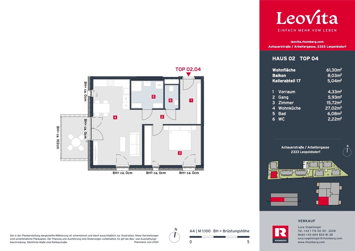 Wohnung zum Kauf 299.900 € 2 Zimmer 61,3 m²<br/>Wohnfläche 1.<br/>Geschoss Arbeiterstraße 13 Leopoldsdorf 2333