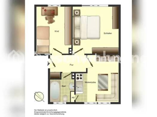 Wohnung zur Miete Tauschwohnung 550 € 2 Zimmer 51 m² EG Geist Mitte-Süd 48151