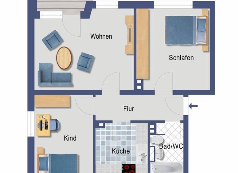 Wohnung zum Kauf provisionsfrei 108.800 € 3 Zimmer 60,6 m² 2. Geschoss Quakmannsweg 18 Bodelschwingh Dortmund 44357