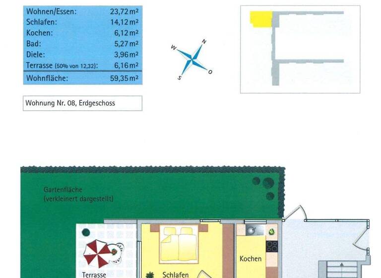 Wohnung zur Miete 650 € 2 Zimmer 59,4 m² frei ab sofort Bahnhofstraße 12 Tiengen Waldshut-Tiengen 79761
