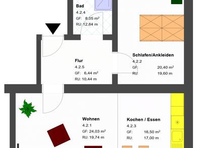 Wohnung zur Miete 580 € 2 Zimmer 75,4 m² Dachgeschoss, 3. Geschoss frei ab sofort Schillerstraße 7 Innenstadt Görlitz 02826