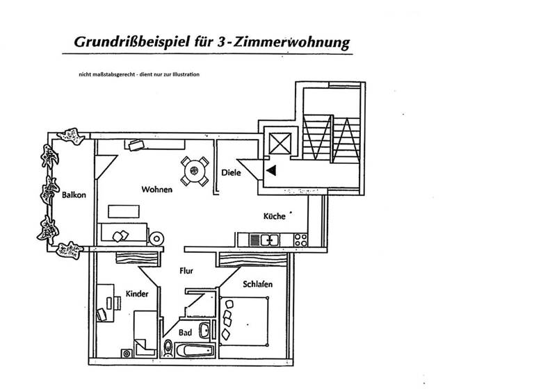 Wohnung zum Kauf 219.000 € 3 Zimmer 81 m² 3. Geschoss Roßdorf Bruchköbel 63486
