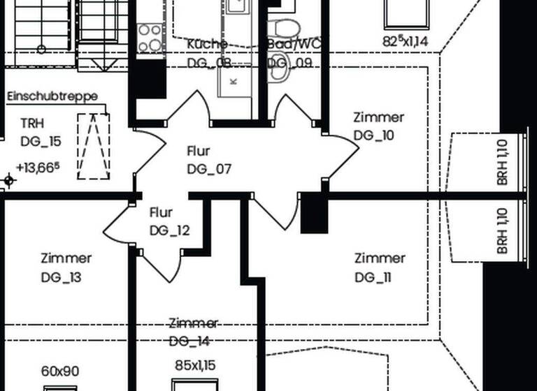 Wohnung zur Miete 1.050 € 4 Zimmer 68 m² 5. Geschoss Bad Cannstatt Stuttgart 70372
