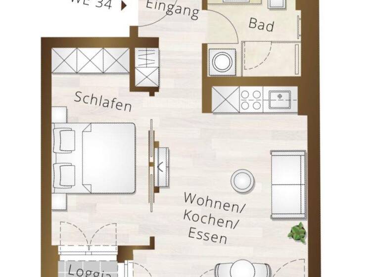 Wohnung zur Miete auf Zeit 960 € 2 Zimmer 37 m² frei ab sofort Waldstraße 2a Zentrum-Nordwest Leipzig 04105