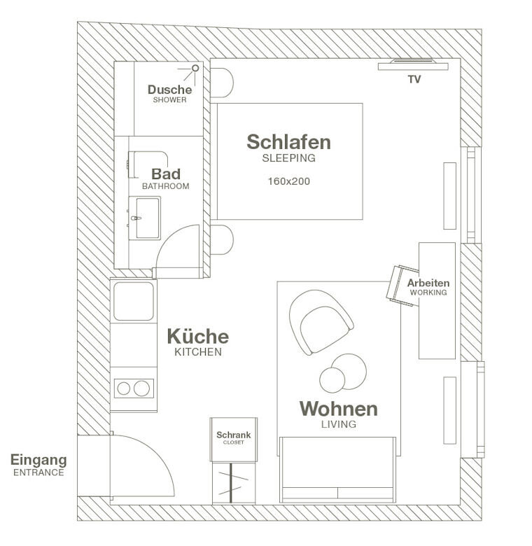 Wohnung zur Miete Wohnen auf Zeit 1.150 € 1 Zimmer 28 m²<br/>Wohnfläche 01.01.2025<br/>Verfügbarkeit Lindenthal Köln 50931