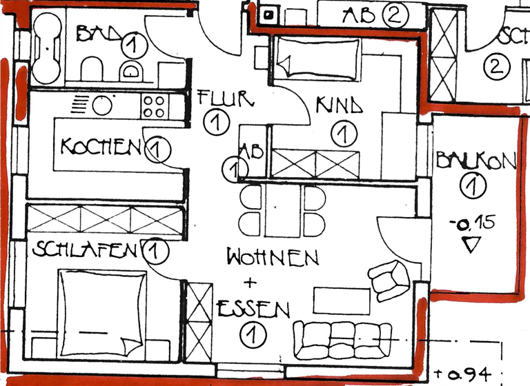 Wohnung zur Miete 485 € 3 Zimmer 64,7 m² frei ab sofort Herrenbergstraße 1 b Meiningen 98617