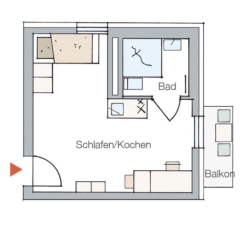 Wohnung zum Kauf provisionsfrei 209.817 € 1 Zimmer 24,5 m²<br/>Wohnfläche 1.<br/>Geschoss ab sofort<br/>Verfügbarkeit Anton-Bruckner-Str. 1 Röthelheim Erlangen 91052