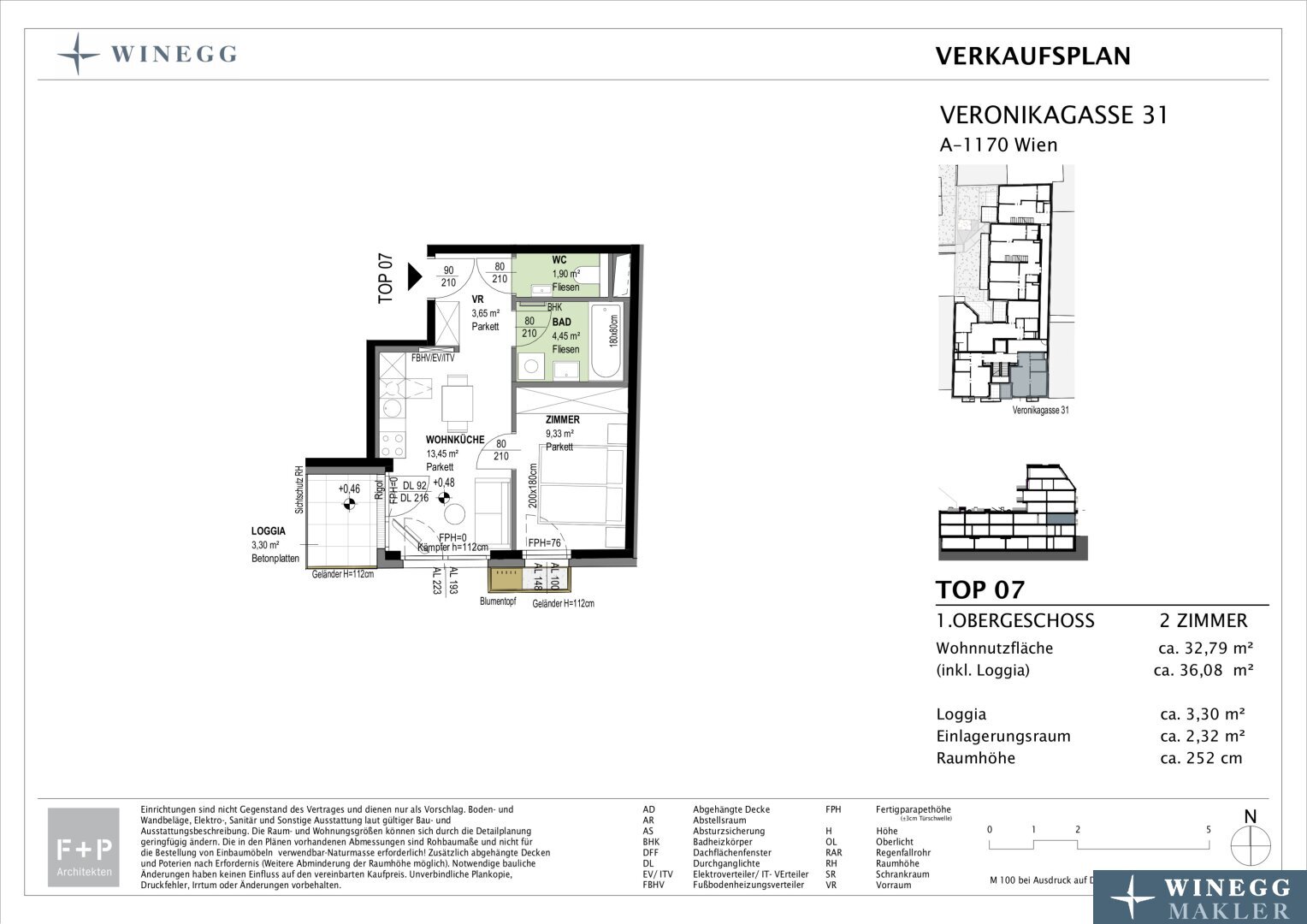 Wohnung zum Kauf provisionsfrei 265.500 € 2 Zimmer 32,8 m²<br/>Wohnfläche 1.<br/>Geschoss Veronikagasse 31 Wien 1170