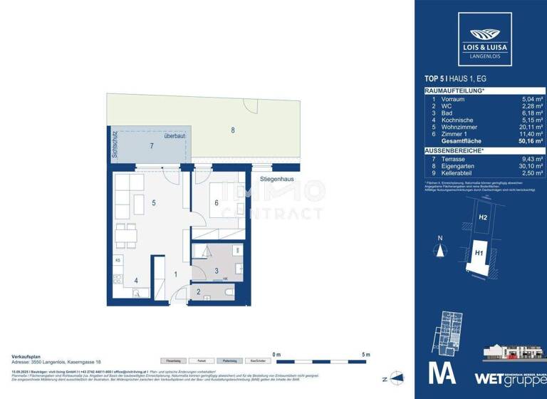 Wohnung zum Kauf - Erstbezug provisionsfrei 229.000 € 2 Zimmer 50,2 m² EG Langenlois 3550