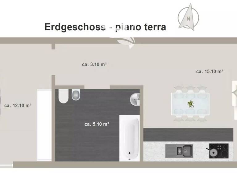 Studio zum Kauf 270.000 € 2 Zimmer 42 m² Bozen 39100