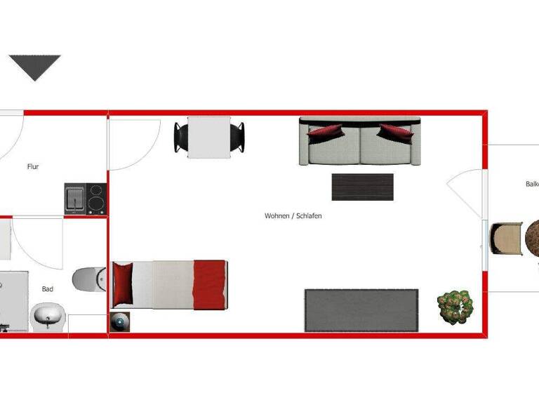 Studio zur Miete 410 € 1 Zimmer 37 m² EG frei ab sofort Birlenbach 65626