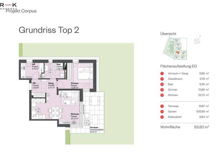 Wohnung zum Kauf - Erstbezug 401.015 € 2 Zimmer 53,5 m² EG Hauptstraße Grödig 5082