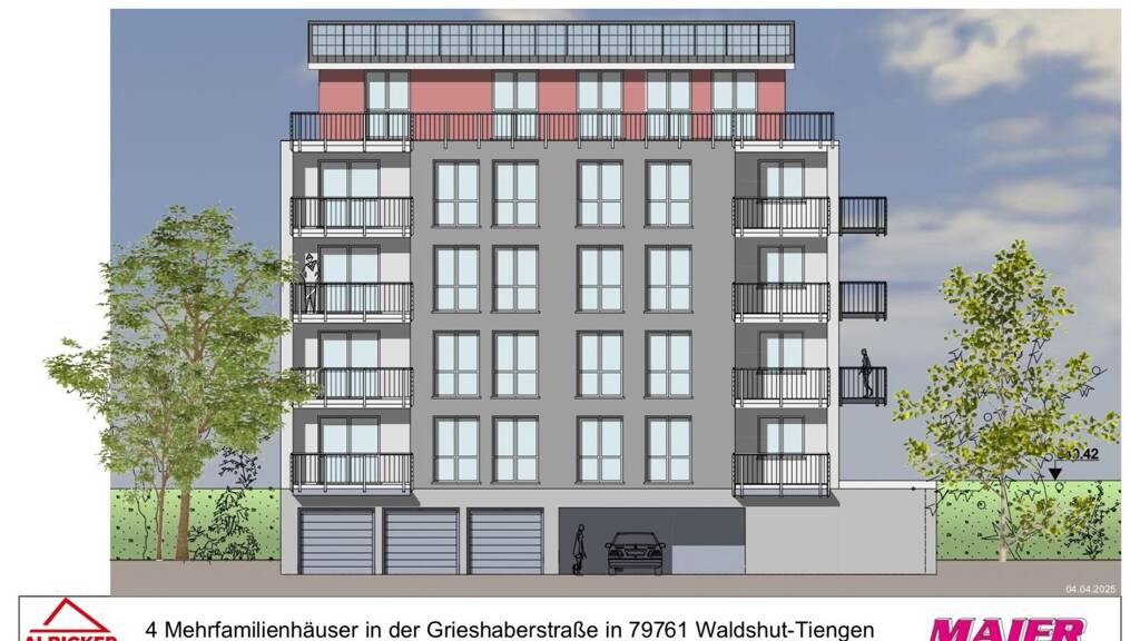 Penthouse zum Kauf provisionsfrei 434.600 € 2 Zimmer 82 m² 4. Geschoss Grieshaberstr. 5 Waldshut Waldshut-Tiengen 79761