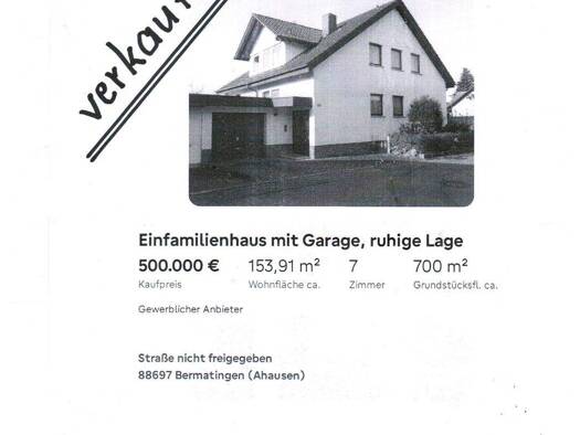 Haus zum Kauf 500.000 € 7 Zimmer 153,9 m² 700 m² Grundstück frei ab sofort Ahausen Bermatingen 88697