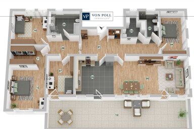 Penthouse zur Miete 2.715 € 5 Zimmer 181 m² EG frei ab 01.12.2024 Stadtmitte Rostock 18055