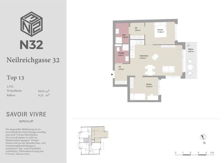 Wohnung zur Miete - Erstbezug 1.200 € 3 Zimmer 66,7 m² 2. Geschoss frei ab 01.05.2026 Wien,Favoriten 1100