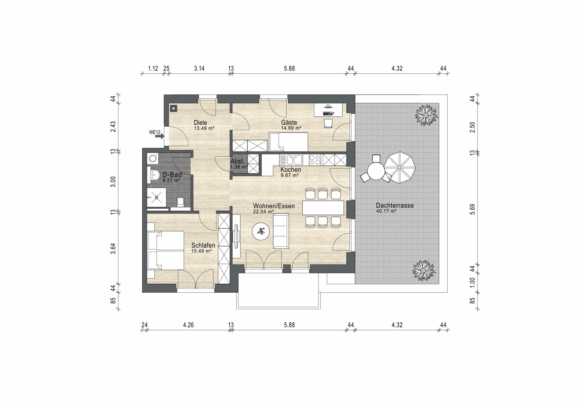 Wohnung zum Kauf provisionsfrei 581.096 € 3 Zimmer 105,5 m²<br/>Wohnfläche Hindenburgstraße 58 Wahlbezirk 9 Bad Schwartau 23611