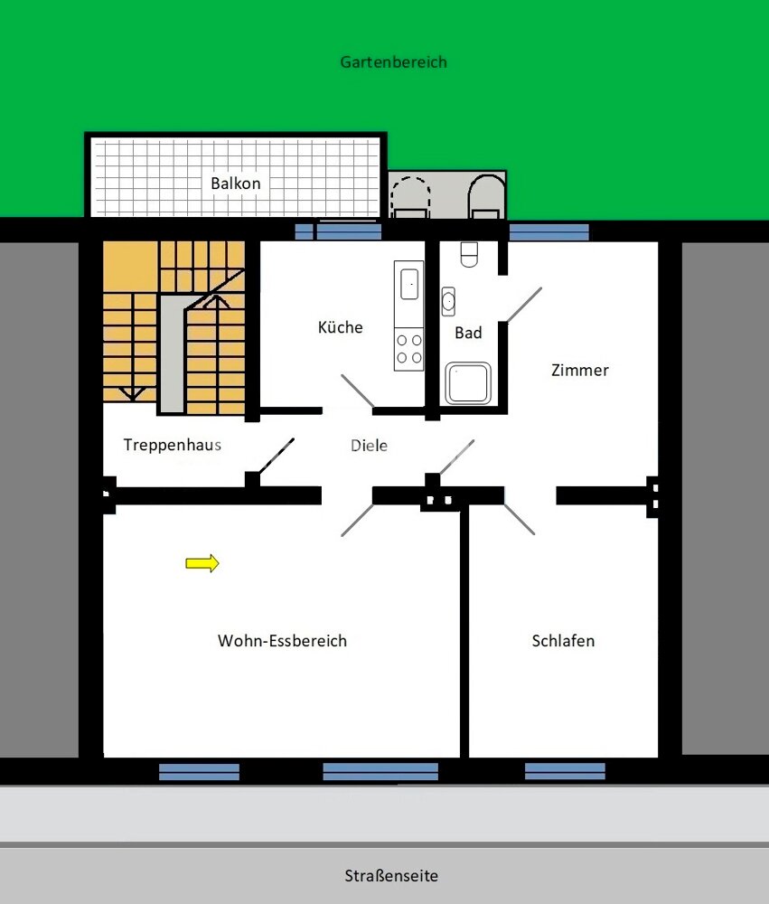 Wohnung zum Kauf 172.000 € 3 Zimmer 71 m²<br/>Wohnfläche 1.<br/>Geschoss Hebborn Bergisch Gladbach / Hebborn 51467