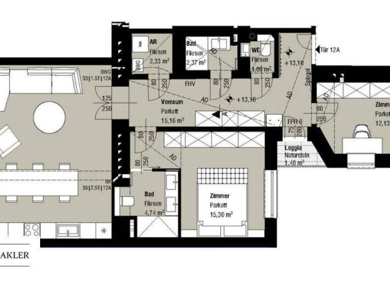 Wohnung zum Kauf - Erstbezug 959.000 € 3 Zimmer 88,3 m² 3. Geschoss Rögergasse 14B Wien 1090
