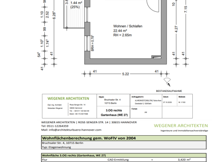 Studio zum Kauf 175.000 € 1 Zimmer 36 m² 5 Geschosse Bruchsaler Straße 4 Wilmersdorf Berlin 10715