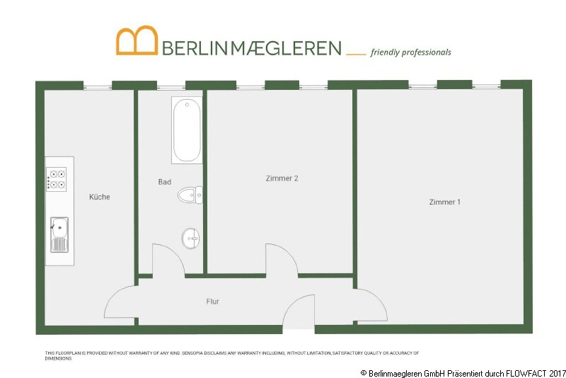 Wohnung zum Kauf 249.000 € 2 Zimmer 61,4 m²<br/>Wohnfläche 1.<br/>Geschoss Gäblerstraße 18 Weißensee Berlin, Weißensee 13086