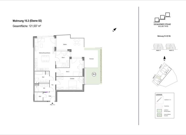 WG-Zimmer zur Miete - Erstbezug 1.649 € 4,5 Zimmer 121,5 m² 2. Geschoss frei ab sofort Degmarner Str. 15 Oedheim 74229