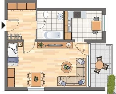 Wohnung zur Miete 319 € 1 Zimmer 44,8 m² 1. Geschoss frei ab 18.10.2024 Einsteinstraße 1 Methler Kamen 59174