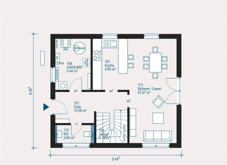 Einfamilienhaus zum Kauf 378.100 € 5 Zimmer 123,9 m² 623 m² Grundstück Feldhausen Gammertingen 72501
