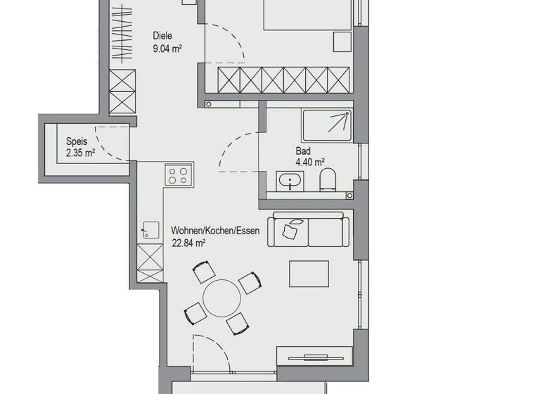 Wohnung zur Miete 1.265 € 2 Zimmer 55 m² 1. Geschoss frei ab 01.05.2026 Bogenhausen München 81929