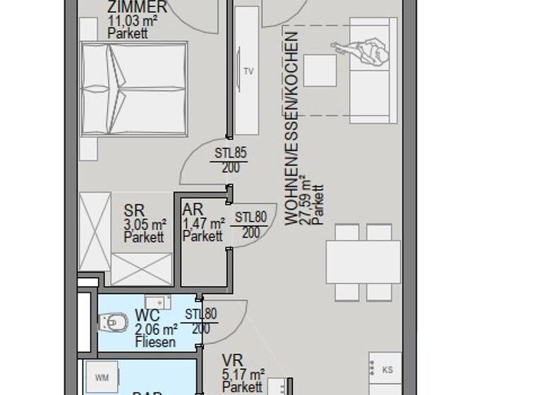 Wohnung zum Kauf - Erstbezug 259.800 € 2 Zimmer 55,8 m² 1. Geschoss Straßgang Graz 8054