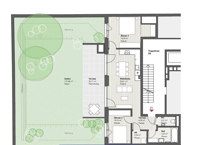 Wohnung zum Kauf - Erstbezug 629.000 € 3 Zimmer 67,6 m² EG Rotenmühlgasse 56 Wien 1120