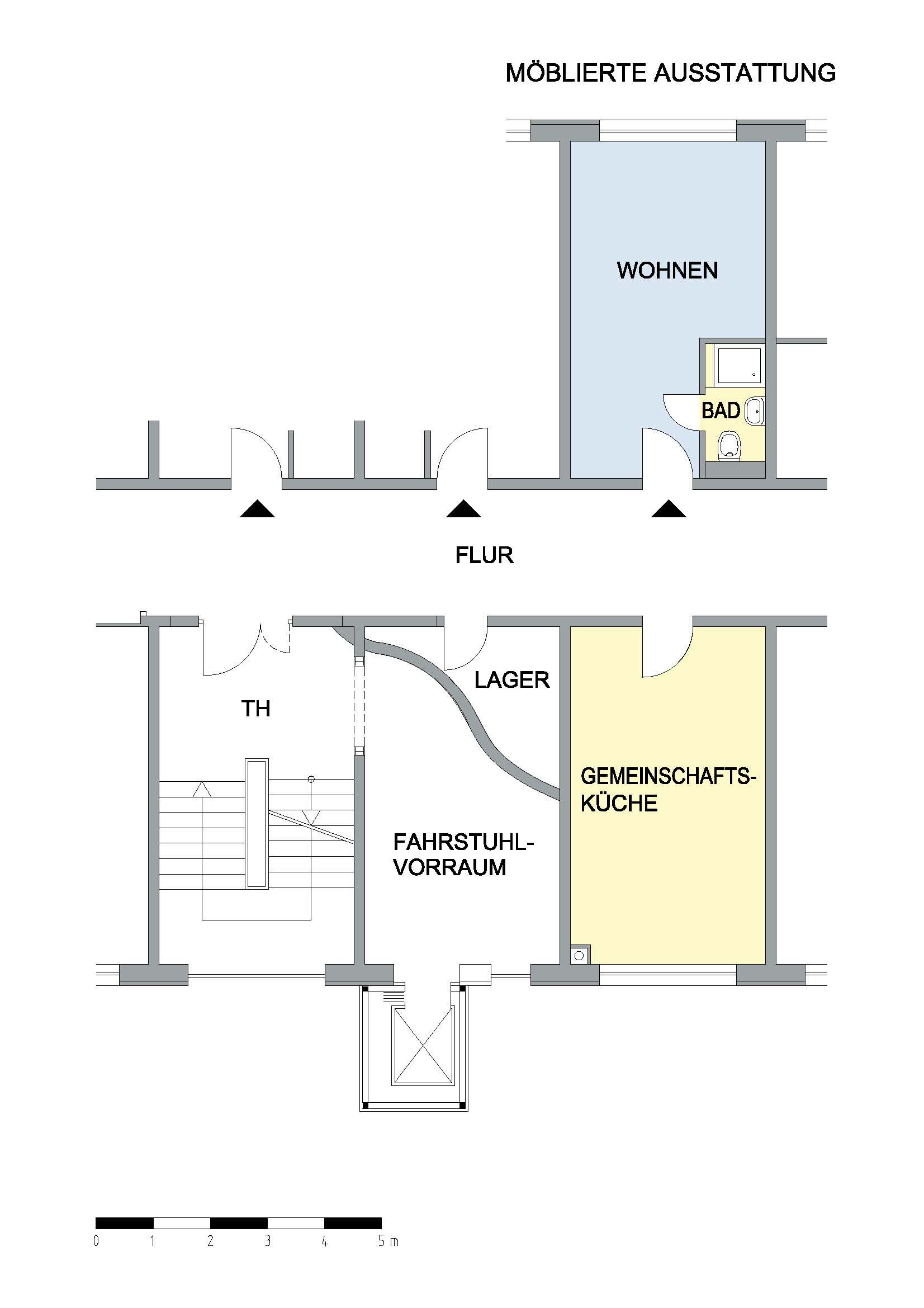 Wohnung zur Miete 349 € 1 Zimmer 19 m²<br/>Wohnfläche 2.<br/>Geschoss Schwedenstraße 25 Stadtgebiet Süd Neubrandenburg 17033