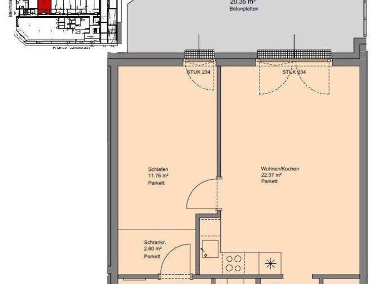 Wohnung zur Miete 560 € 2 Zimmer 50,3 m² Maximilianstraße 57 St. Pölten 3100