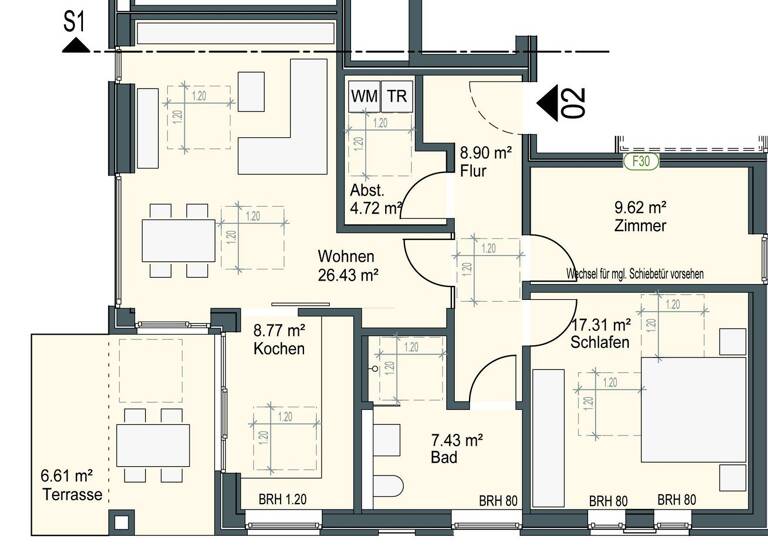 Terrassenwohnung zum Kauf provisionsfrei 357.000 € 3 Zimmer 89,3 m² Möhlenkamp 9a-d Garrel 49681