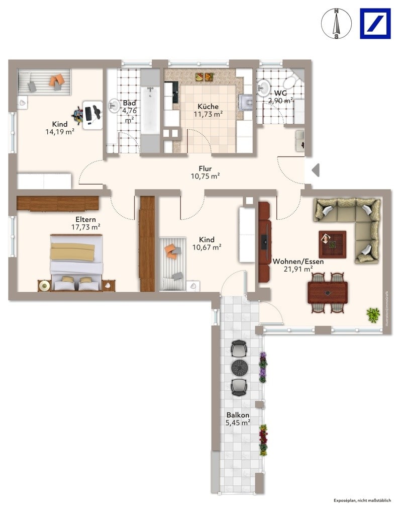 Wohnung zum Kauf 387.000 € 4 Zimmer 93 m²<br/>Wohnfläche Zuchering - Süd Ingolstadt 85051