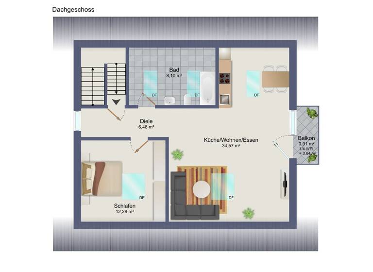 Wohnung zum Kauf 399.000 € 2 Zimmer 62,3 m² 2. Geschoss Otterfing 83624