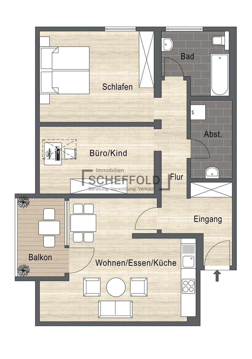 Wohnung zum Kauf 177.500 € 3,5 Zimmer 66,9 m²<br/>Wohnfläche 3.<br/>Geschoss Schelklingen Schelklingen 89601