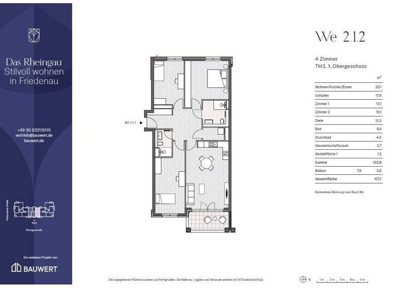 Wohnung zum Kauf 1.149.900 € 4 Zimmer 107,7 m² 1. Geschoss Rheingaustraße 29 Steglitz Berlin / Friedenau 12161