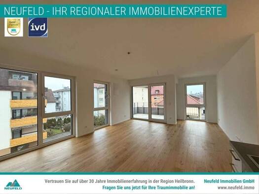 Wohnung zur Miete 1.390 € 3 Zimmer 86,8 m² 2. Geschoss frei ab sofort Wartbergstraße 8 Heilbronn Heilbronn 74076
