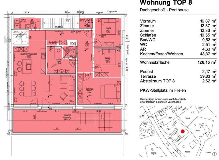 Penthouse zum Kauf - Erstbezug provisionsfrei 4 Zimmer 126,2 m² Haberlweg 6 Hinterstoder 4573