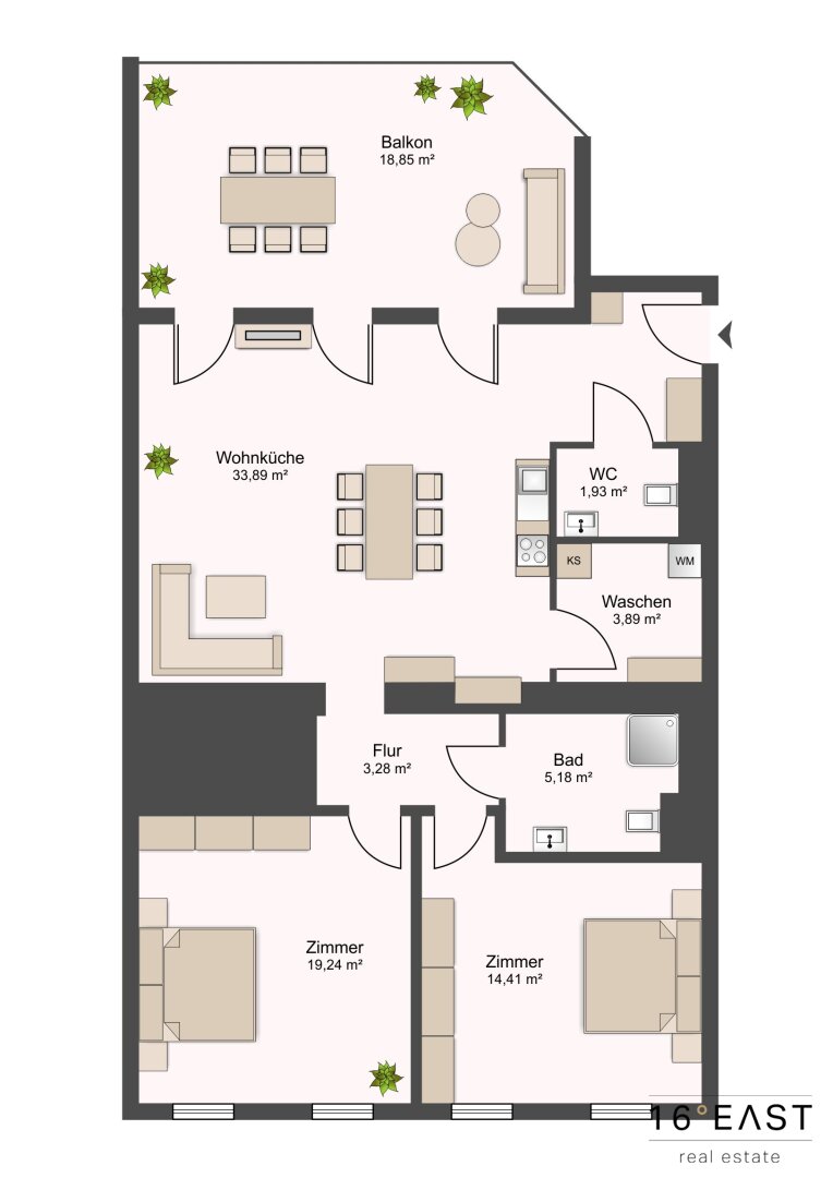 Wohnung zum Kauf 599.000 € 3 Zimmer 82,8 m²<br/>Wohnfläche 3.<br/>Geschoss Wien 1030