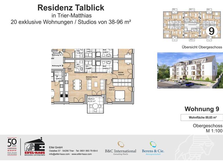 Wohnung zum Kauf provisionsfrei 428.975 € 3 Zimmer 89,7 m² Pellingerstraße 95 Weismark-Feyen Trier 54296