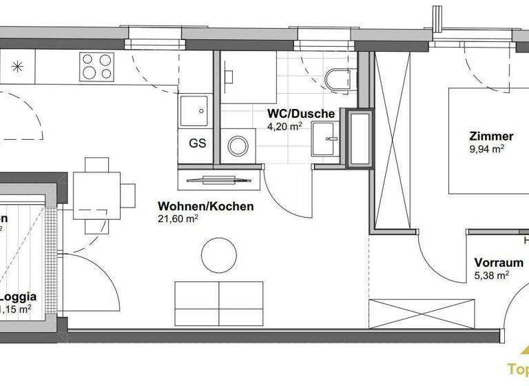 Wohnung zum Kauf - Erstbezug 275.500 € 2 Zimmer 41,1 m² 4. Geschoss Wien 1100