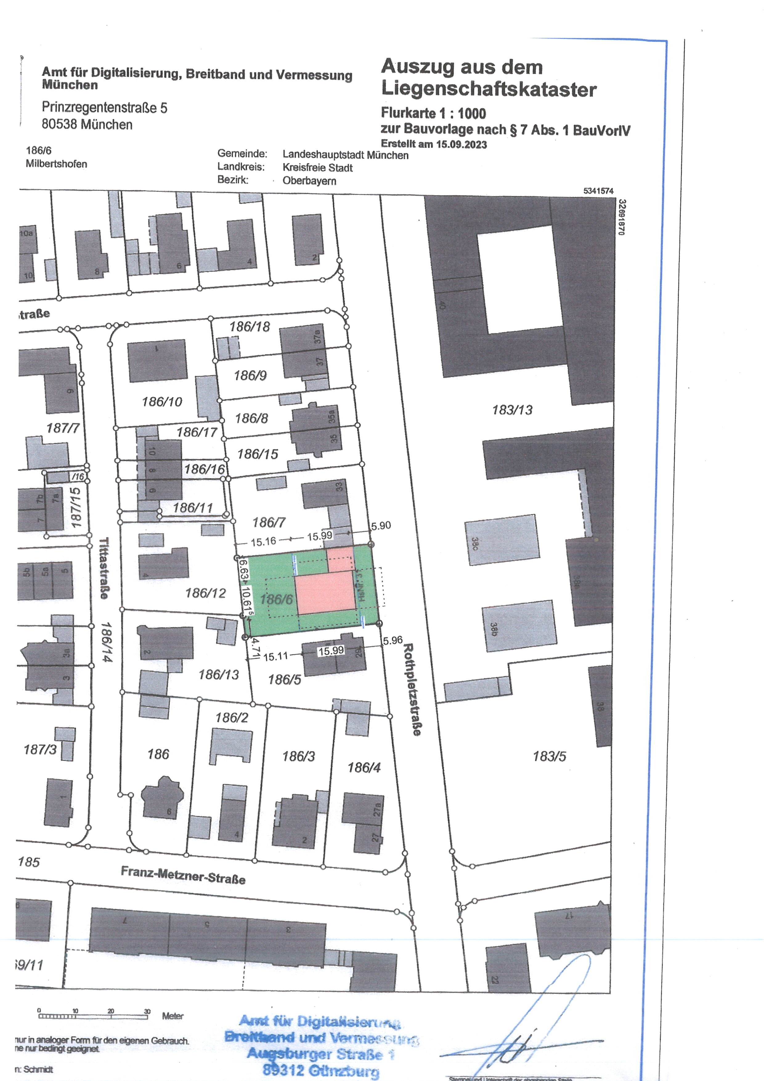 Grundstück zum Kauf 2.119.000 € 813 m²<br/>Grundstück vorhanden<br/>Baugenehmigung Am Hart München 80937