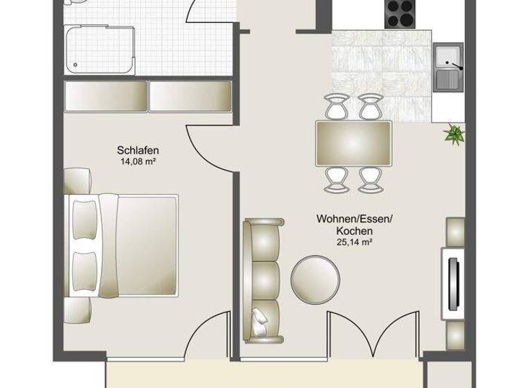 Wohnung zur Miete 903 € 2 Zimmer 55,2 m² frei ab sofort Kneippstraße 11 Lustenau 6890