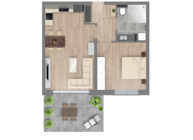 Wohnung zum Kauf - Erstbezug provisionsfrei 296.500 € 2 Zimmer 61,8 m² EG Sebastianstraße Pavelsbach Postbauer-Heng 92353