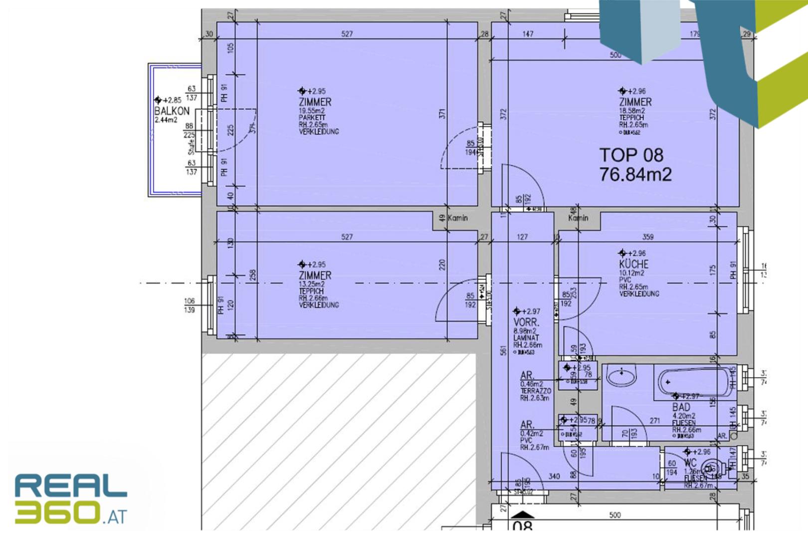 Wohnung zur Miete 652 € 3 Zimmer 76,8 m²<br/>Wohnfläche Steyr Steyr 4400