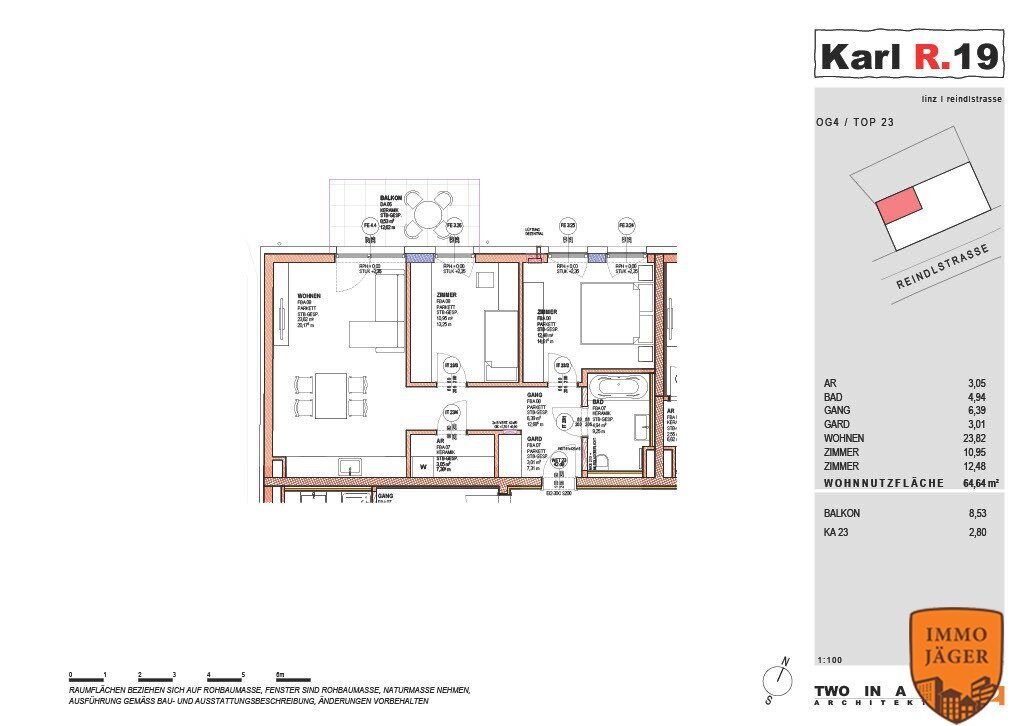 Wohnung zum Kauf 488.000 € 3 Zimmer 64,6 m²<br/>Wohnfläche 4.<br/>Geschoss 01.12.2026<br/>Verfügbarkeit Reindlstraße 19 Urfahr Linz 4040