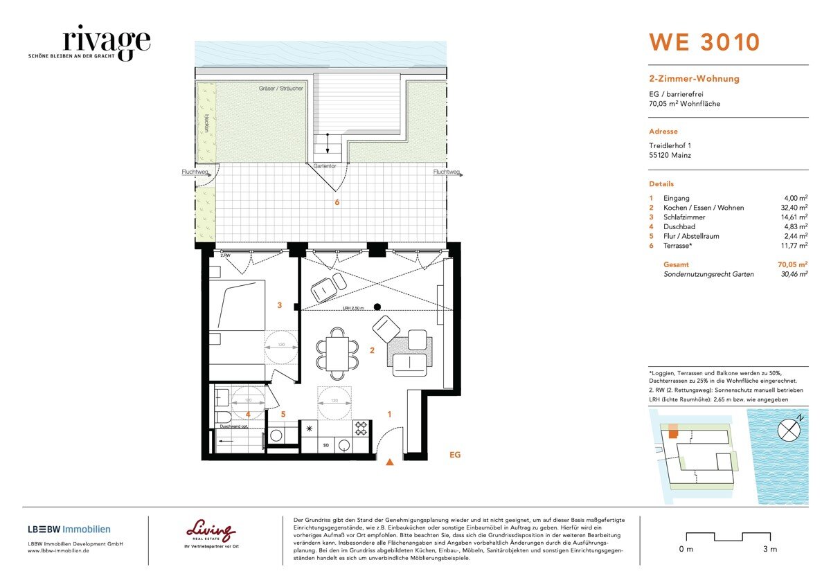 Wohnung zum Kauf 599.000 € 2 Zimmer 70,1 m²<br/>Wohnfläche EG<br/>Geschoss Altstadt Mainz 55120